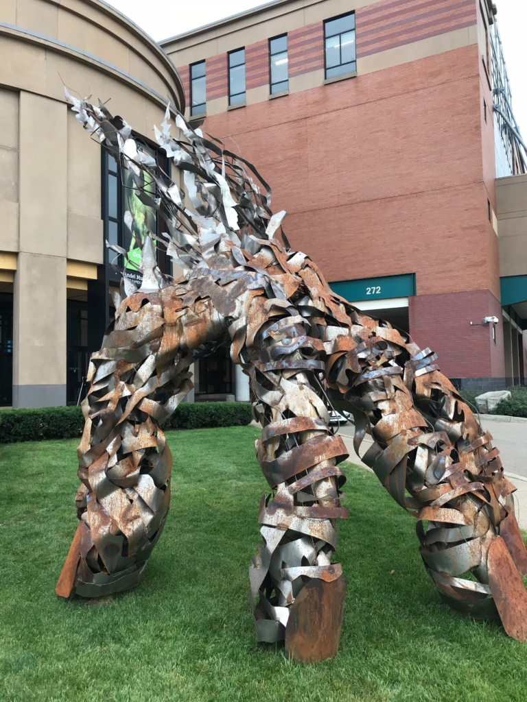 The Entomologist, reclaimed steel sculpture for ArtPrize, 950 lbs.