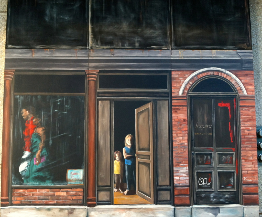 Street Scene; Invisibles, mural for ArtPrize located at the Amway Grand Plaza Hotel