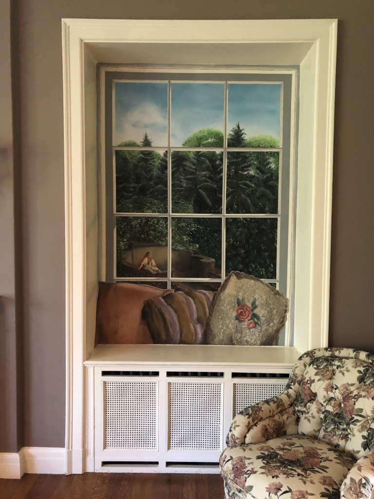 Trompe l’oeil mural at the Brookby Estate in East Grand Rapids