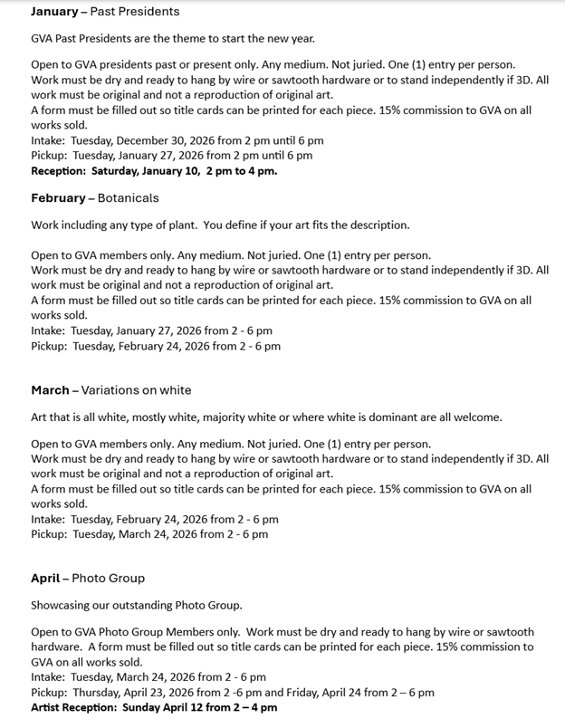 Gallery shows Jan to April 2026