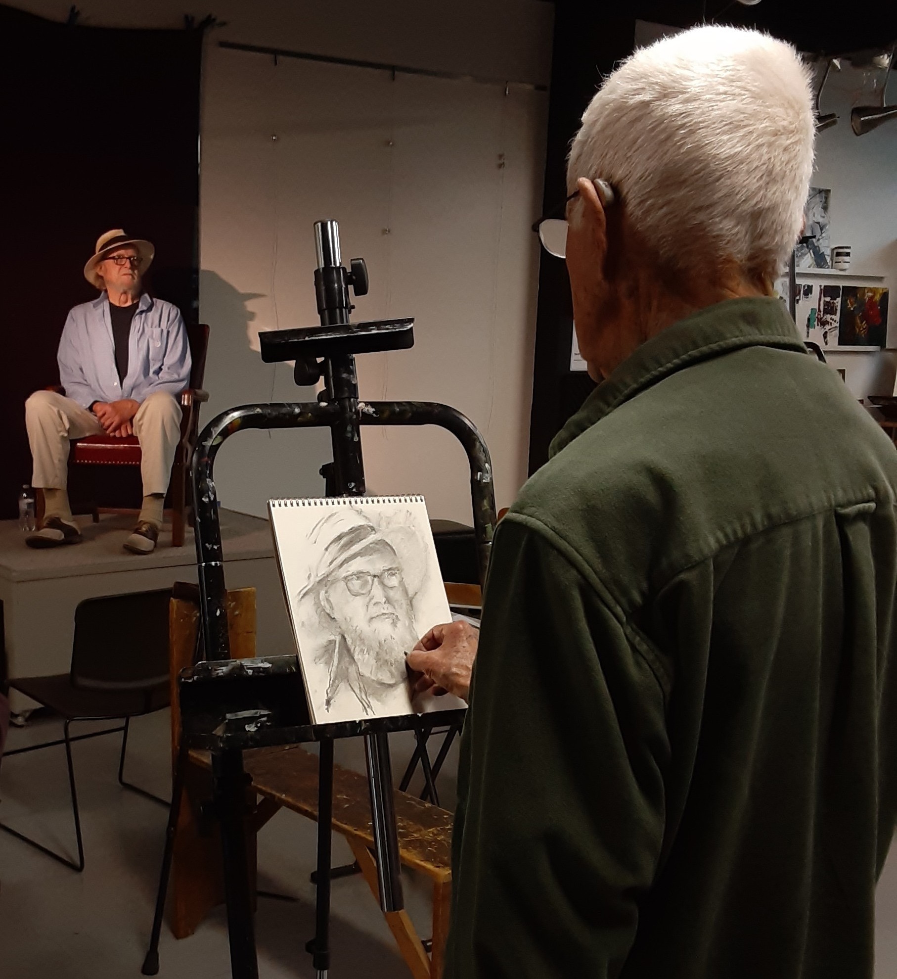 Portrait Sketch.Jim Johnson posing