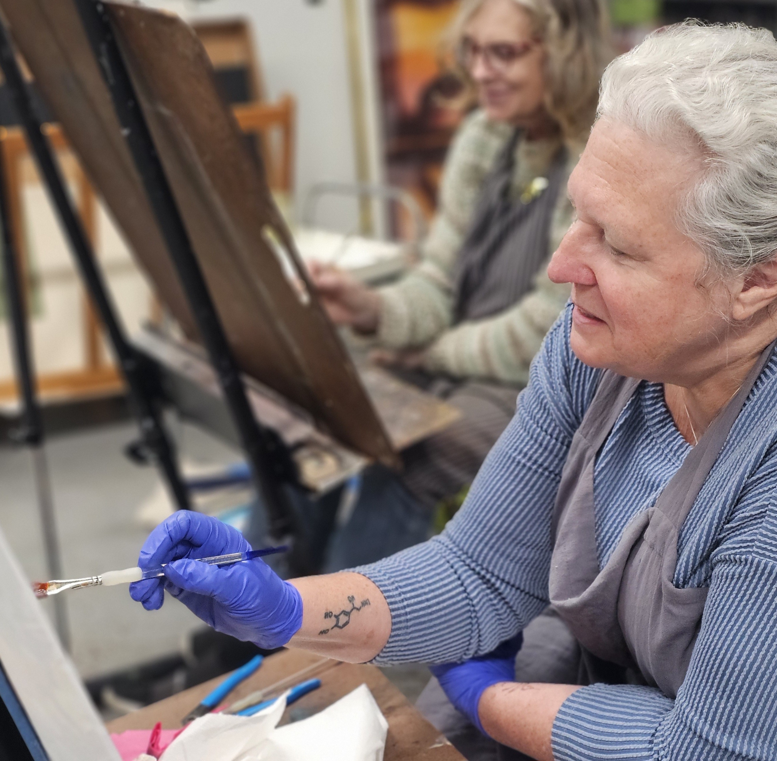 Terri and Raschelle at Open Studio